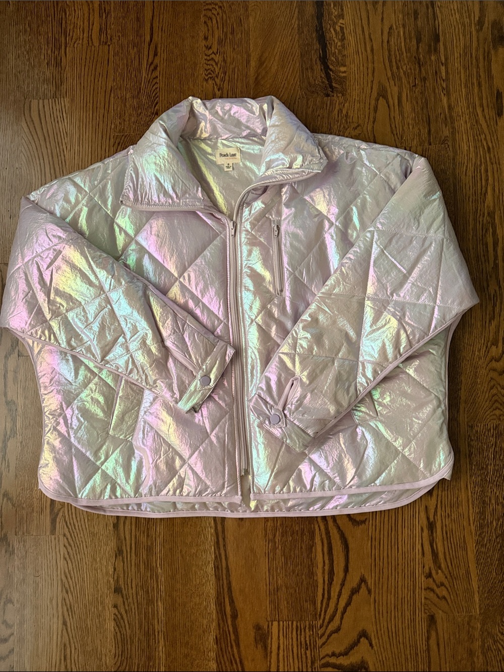 Peach Love California Iridescent Lavender Quilted Jacket medium - Picture 8 of 15